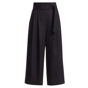Akris Punto Fiorella Wool Blend Wide Leg Belted Pants 16